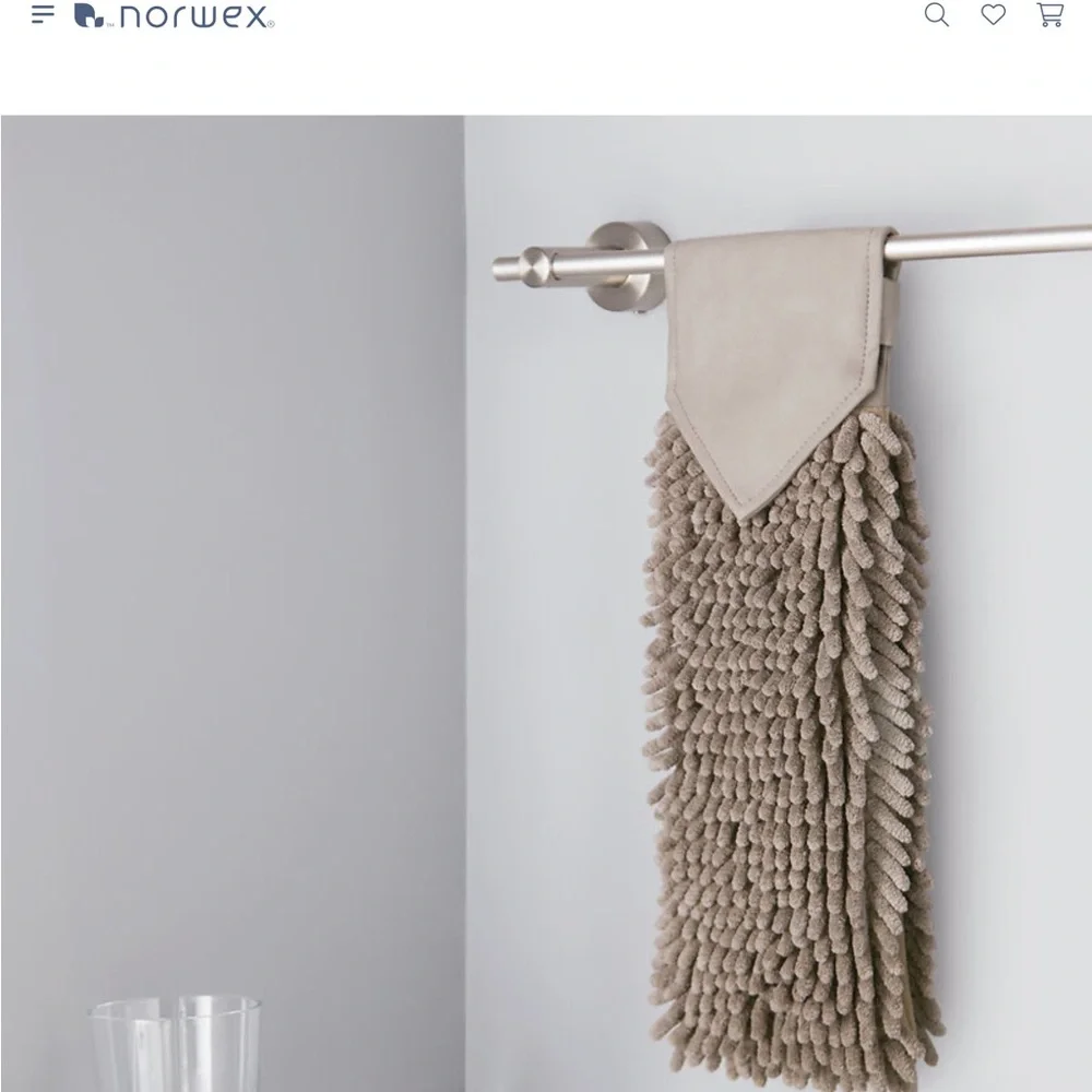 Norwex Mushroom Chenille Hand Towel for baths or kitchen.